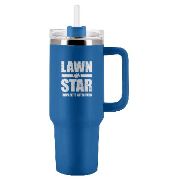Discover Lawn Mower Fun Corn Star Yard Work Lawn Tractor Tumblers 40 oz With Handle