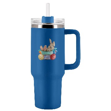 Discover Coffee Fun Very Happy Easter Bunny Coffee Cup Carrot and Easter Egg Tumblers 40 oz With Handle