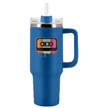 Discover Retro 80s Cassette Neapolitan Ice Cream Melting Cassette Tumblers 40 oz With Handle