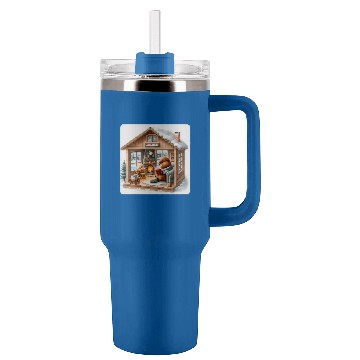 Discover Beaver Reading Engineering Book In Rustic Cabin Fireplace Zip Tumblers 40 oz With Handle