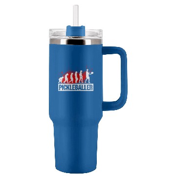 Discover Evolution Pickleball Player Paddle Net Gift Athlete Tumblers 40 oz With Handle