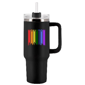 Discover Houston Texas Rainbow Skyline LGBT Gay Pride Tumblers 40 Oz With Handle