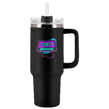 Discover 80s Music Cassette Tape : 3D, Neon, 80s songs Tumblers 40 Oz With Handle