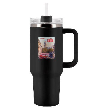 Discover Vintage London Travel Poster Tumblers 40 Oz With Handle