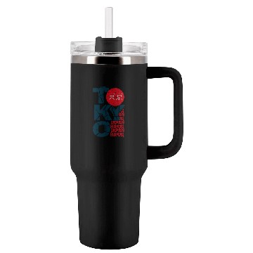 Discover Tokyo japan Tumblers 40 Oz With Handle stamp lettering.