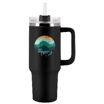 Discover Wanderlust Campeing Mountains Nature Souvenir Gift Tumblers 40 Oz With Handle