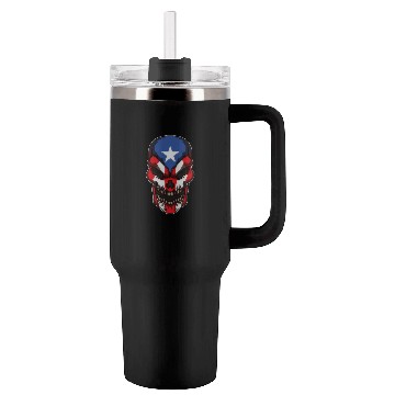 Discover Puerto Rico Skull | Proud Boricua Flag Tumblers 40 Oz With Handle