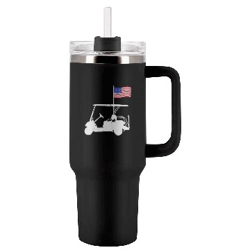 Discover Funny Patriotic Golf Wear USA Flag Golf Cart Tumblers 40 Oz With Handle