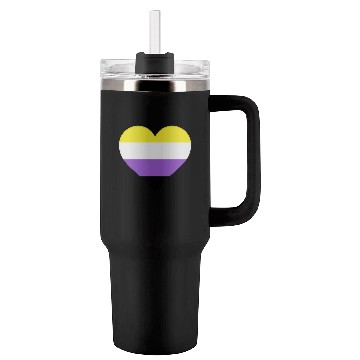 Discover Nonbinary pride flag heart LGBTQ Tumblers 40 Oz With Handle