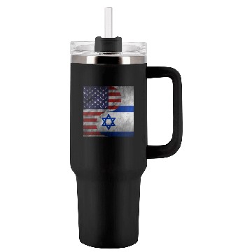 Discover USA Israel Dual Yin Yang Flag Tumblers 40 Oz With Handle