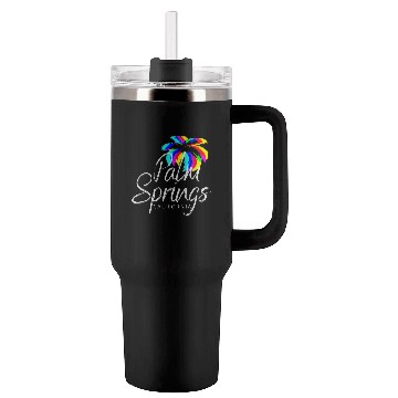 Discover Palm Springs Neon Tree (White) Tumblers 40 Oz With Handle