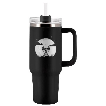 Discover Radio Moon HAM Radio Gift Radio Operator Tumblers 40 Oz With Handle