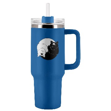 Discover Cat Ying yang Tumblers 40 oz With Handle