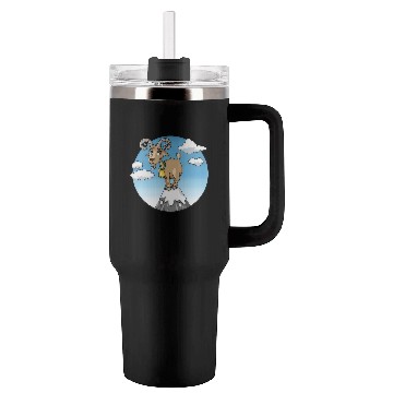 Discover Mountain goat peaks with snow cartoon Tumblers 40 Oz With Handle