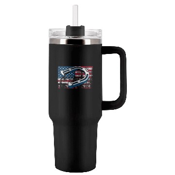 Discover Cool Horseshoe Pitching USA Flag Funny US Pitcher Tumblers 40 Oz With Handle