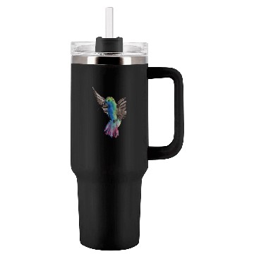Discover Colorful Watercolor Hummingbird flying pink Tumblers 40 Oz With Handle