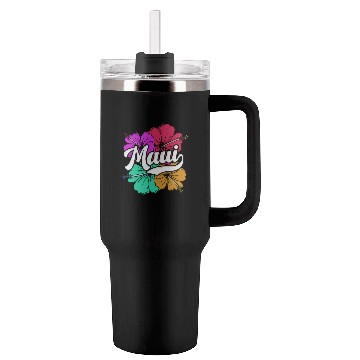 Discover Maui Hawaii With Hawaiian Hibiscus Flowers Tumblers 40 Oz With Handle