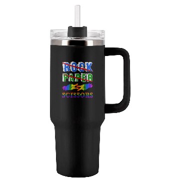 Discover Rock Paper Scissors Lesbian Couple LGBTQ Pride Mon Tumblers 40 Oz With Handle
