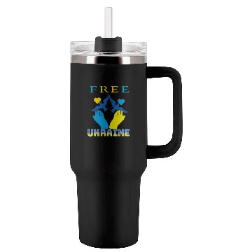 Discover Free Ukraine. Peace not War. Tumblers 40 Oz With Handle