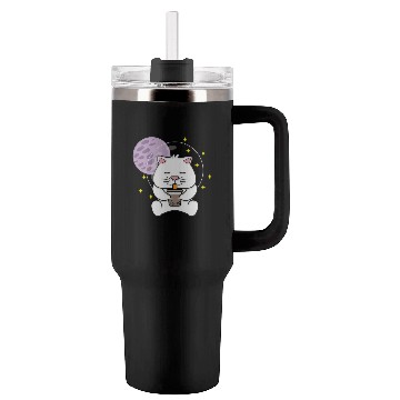 Discover Kawaii Cat Space Pet Lover Gift Tumblers 40 Oz With Handle