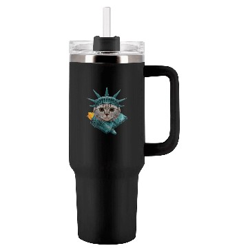 Discover Statue Of Liberty Scottish Fold 4th Of July Cat US Tumblers 40 Oz With Handle