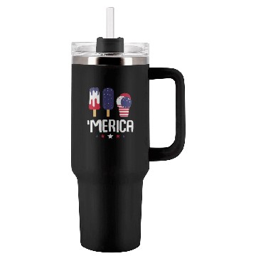 Discover Merica Ice Cream Lover Popsicles US Flag Tumblers 40 Oz With Handle