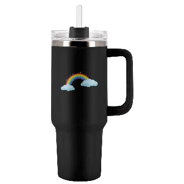 Discover Colorful Rainbow With Clouds Tumblers 40 Oz With Handle