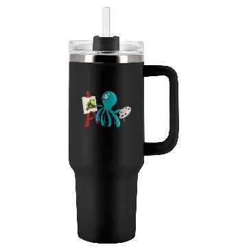 Discover Artistic Octopus Painting A Toucan - cute and fun! Tumblers 40 Oz With Handle