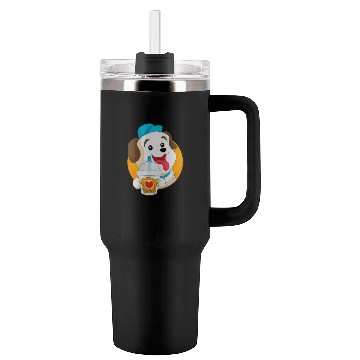 Discover Kawaii Dog Loves Tumblers 40 Oz With Handle Boba Tea Bubble Tea Anime