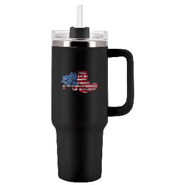 Discover Farm Tractor American Flag Combine Harvester Tumblers 40 Oz With Handle