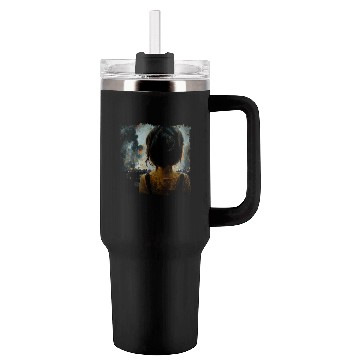 Discover Kid in war looking at explosion 2 AI painting Tumblers 40 Oz With Handle
