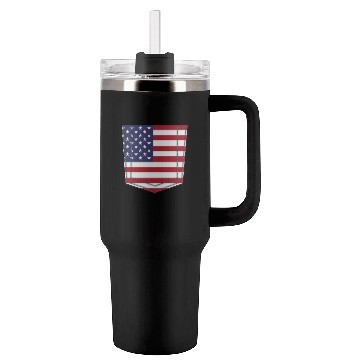 Discover USA pocket flag Tumblers 40 Oz With Handle