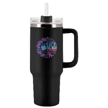 Discover Thyroid Cancer Awareness Tumblers 40 Oz With Handle, With Any Luck