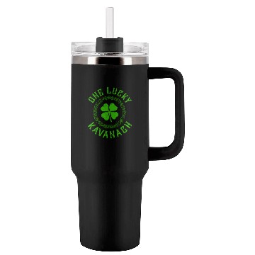 Discover One Lucky Kavanagh Irish Family Four Leaf Clover Tumblers 40 Oz With Handle