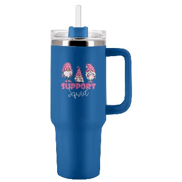 Discover Cute Gnomies Support Squad Breast Cancer Awareness Tumblers 40 oz With Handle