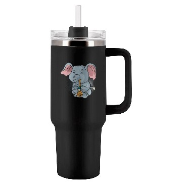 Discover Elephant Bubble Tea Zookeeper Gift Tumblers 40 Oz With Handle