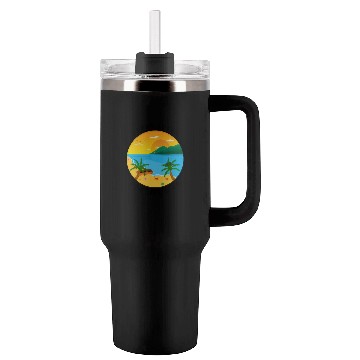 Discover Ocean Lover And Cool Illustration Of A Island Tumblers 40 Oz With Handle