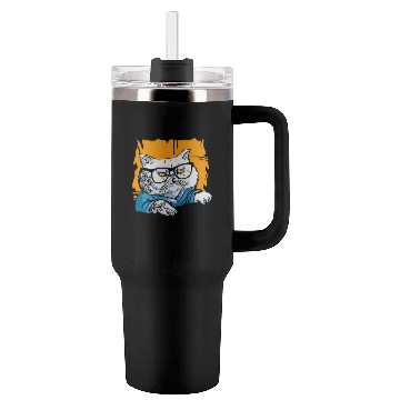Discover Stylish Nerd Persian Cat Beanie Glasses Tattoo Tumblers 40 Oz With Handle