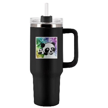 Discover panda in colourful world Tumblers 40 Oz With Handle