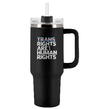 Discover LBGT Flag Gay Pride Trans rights are human rights Tumblers 40 Oz With Handle