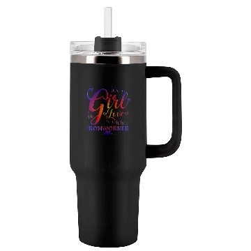 Discover Just A Girl In Love With Her Ironworker Tumblers 40 Oz With Handle