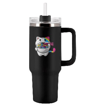Discover Pansexual Pride Kawaii Cat Ramen Noodles Pansexual Tumblers 40 Oz With Handle
