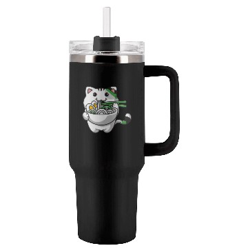 Discover Demiromantic Pride Kawaii Cat Ramen Noodles Tumblers 40 Oz With Handle