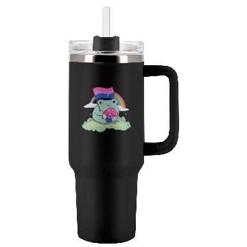 Discover Bisexual Pride Bi Kawaii Frog Mushroom Bisexual Fl Tumblers 40 Oz With Handle