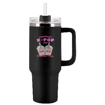 Discover Powered By K POP And Bubble Tea Tumblers 40 Oz With Handle