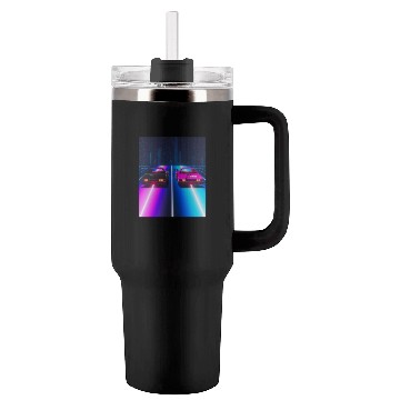 Discover Vaporwave Car Synthwave City Tumblers 40 Oz With Handle