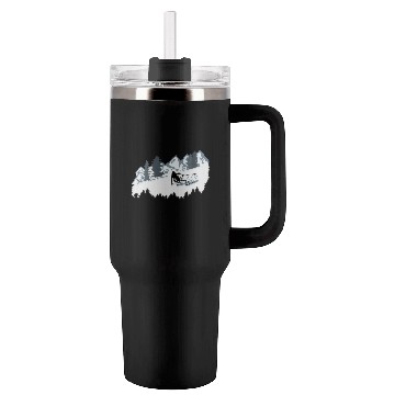 Discover Skier and Mountains, Skiing Tumblers 40 Oz With Handle