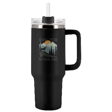 Discover Grand Teton National Park Mountains Wilderness Tumblers 40 Oz With Handle