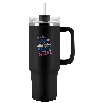 Discover Grim Bone Unicorn Rainbow Metal Music Heavy Rock Tumblers 40 Oz With Handle