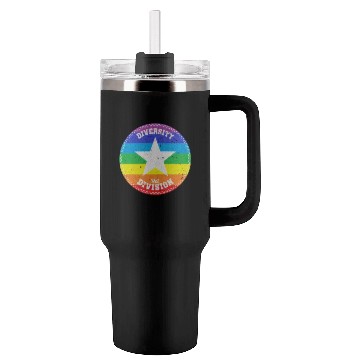 Discover Diversity not Division Peace Love Inclusionn Human Tumblers 40 Oz With Handle